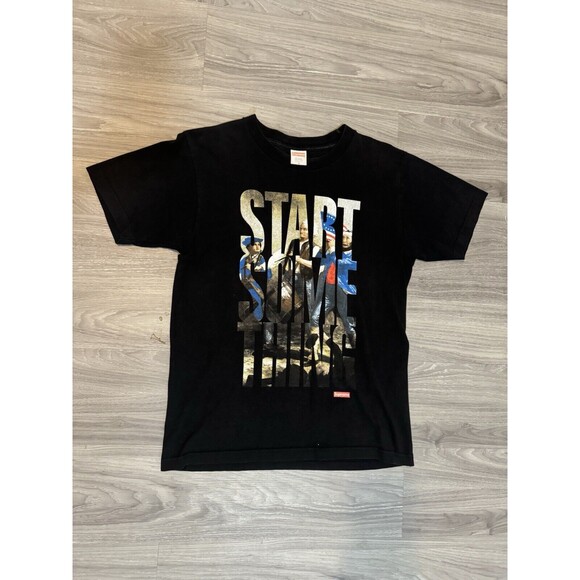 Black Supreme Start Something Shirt Size Medium Black Rare 2008